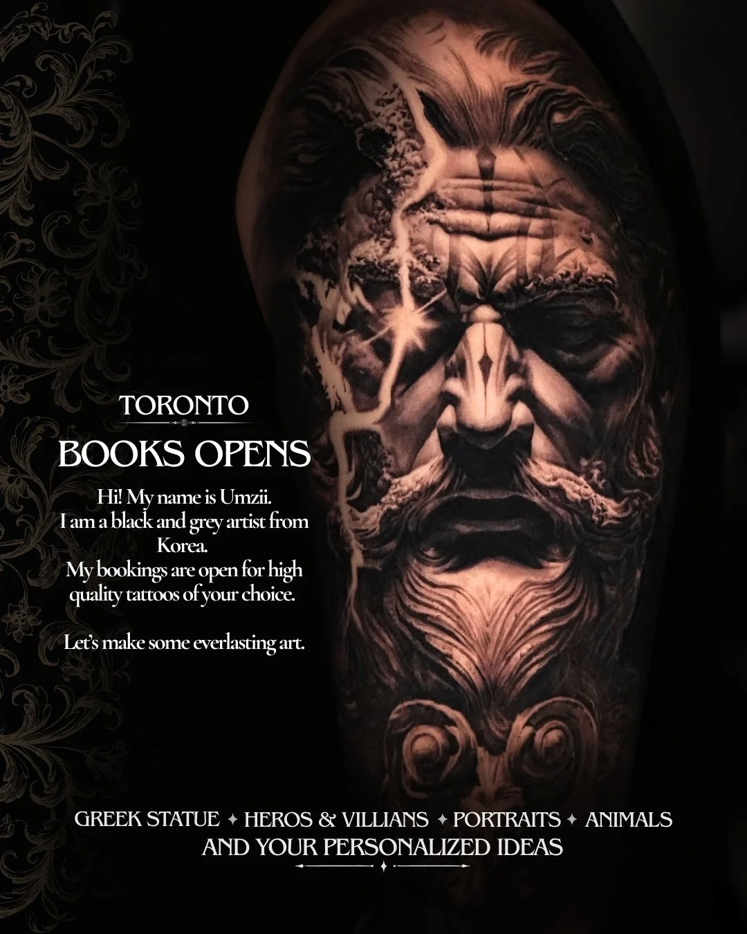 Hanok Studio gallery series, storm tattoo, by Sunnii Studios.