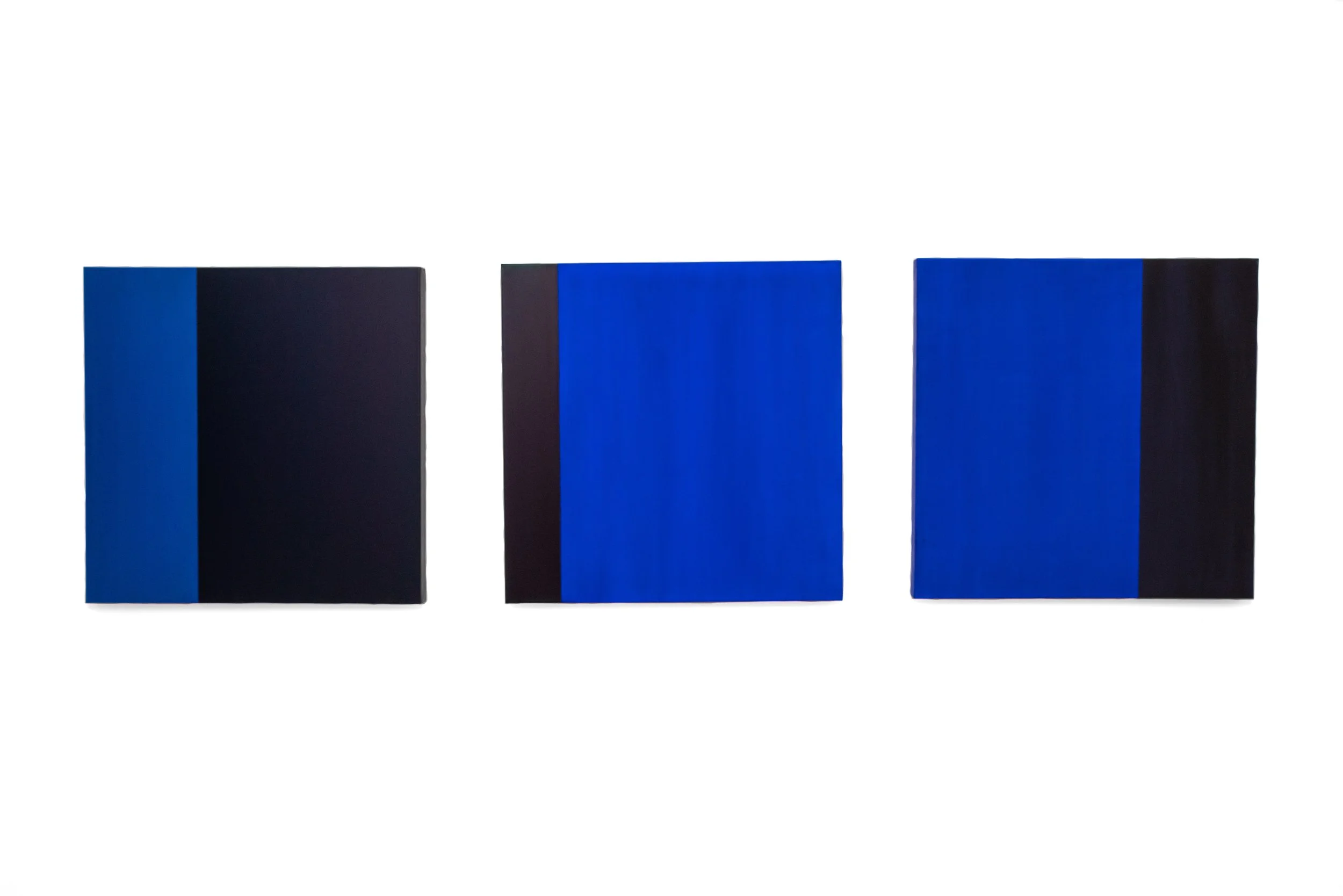 Three rectangular boxes with a blue and black color scheme, arranged horizontally on a white background.