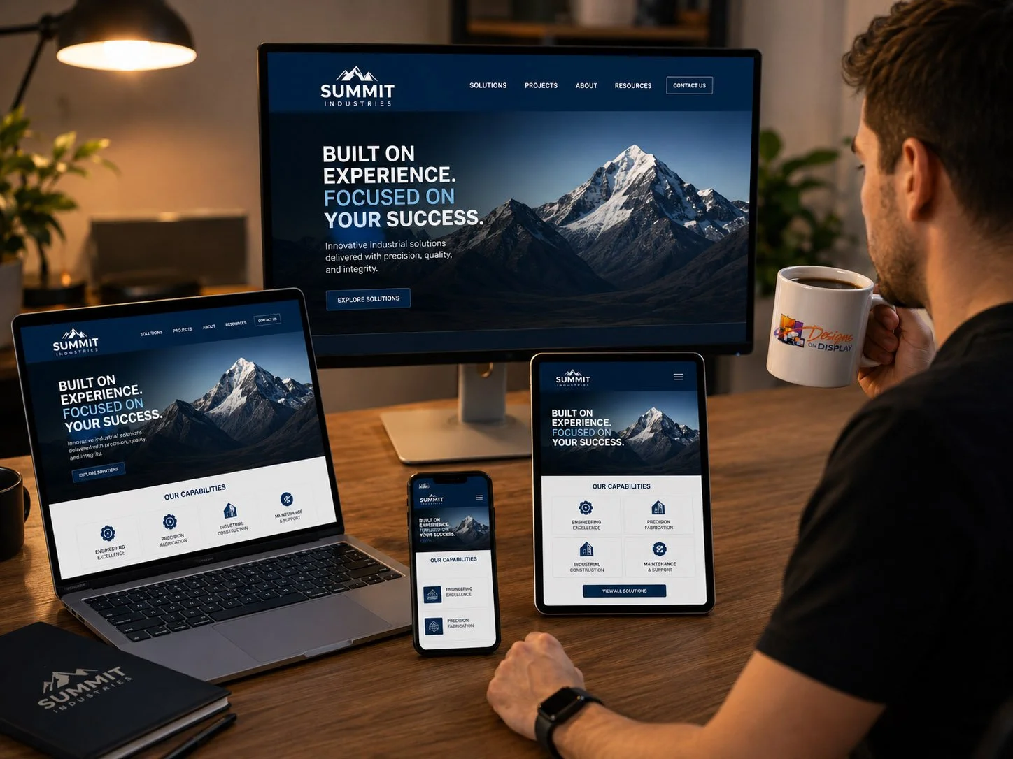 Designer reviewing work