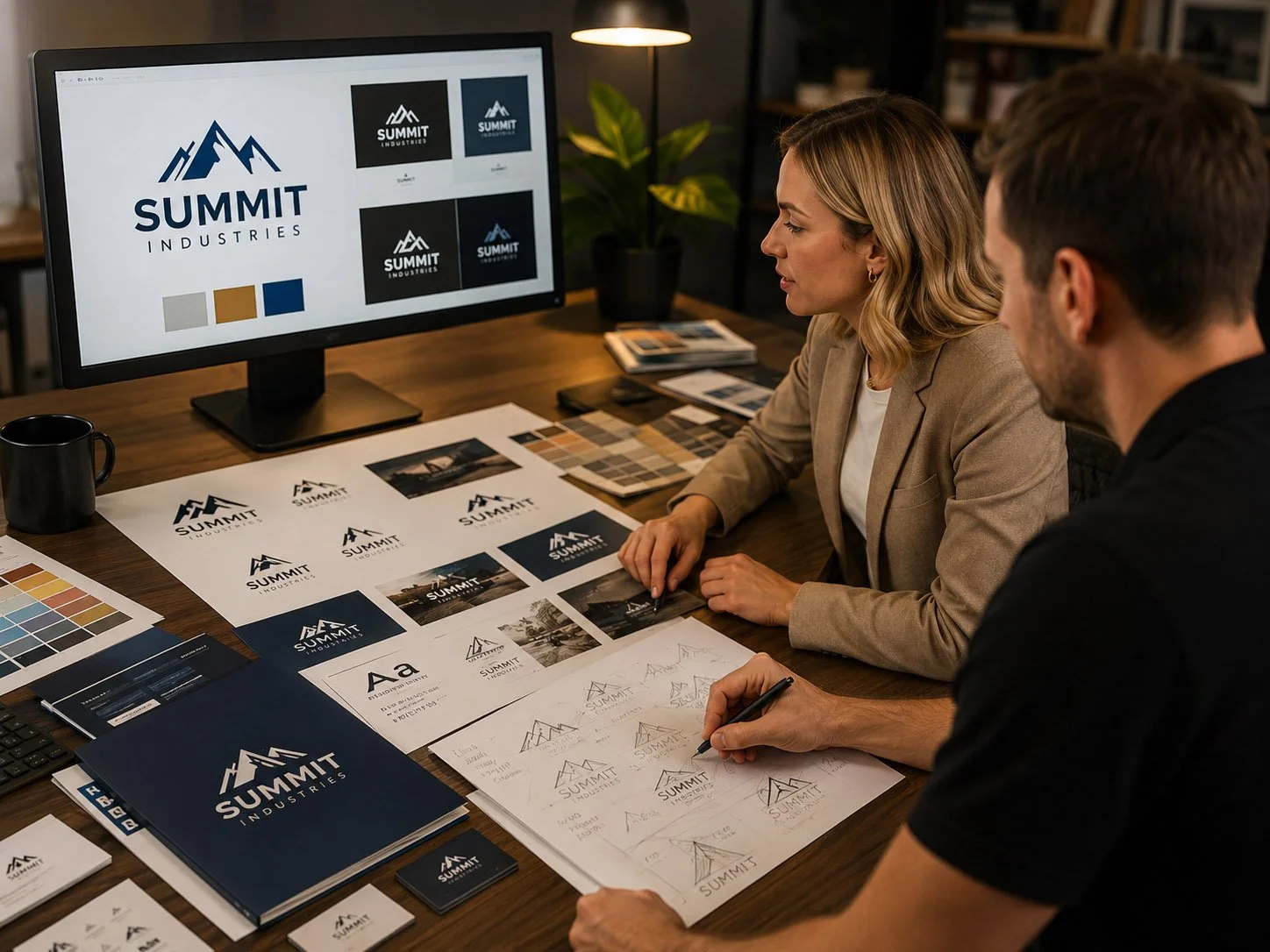 Graphic Designer with customer