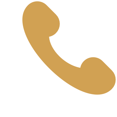 Illustration of a classic telephone receiver icon in gold color.