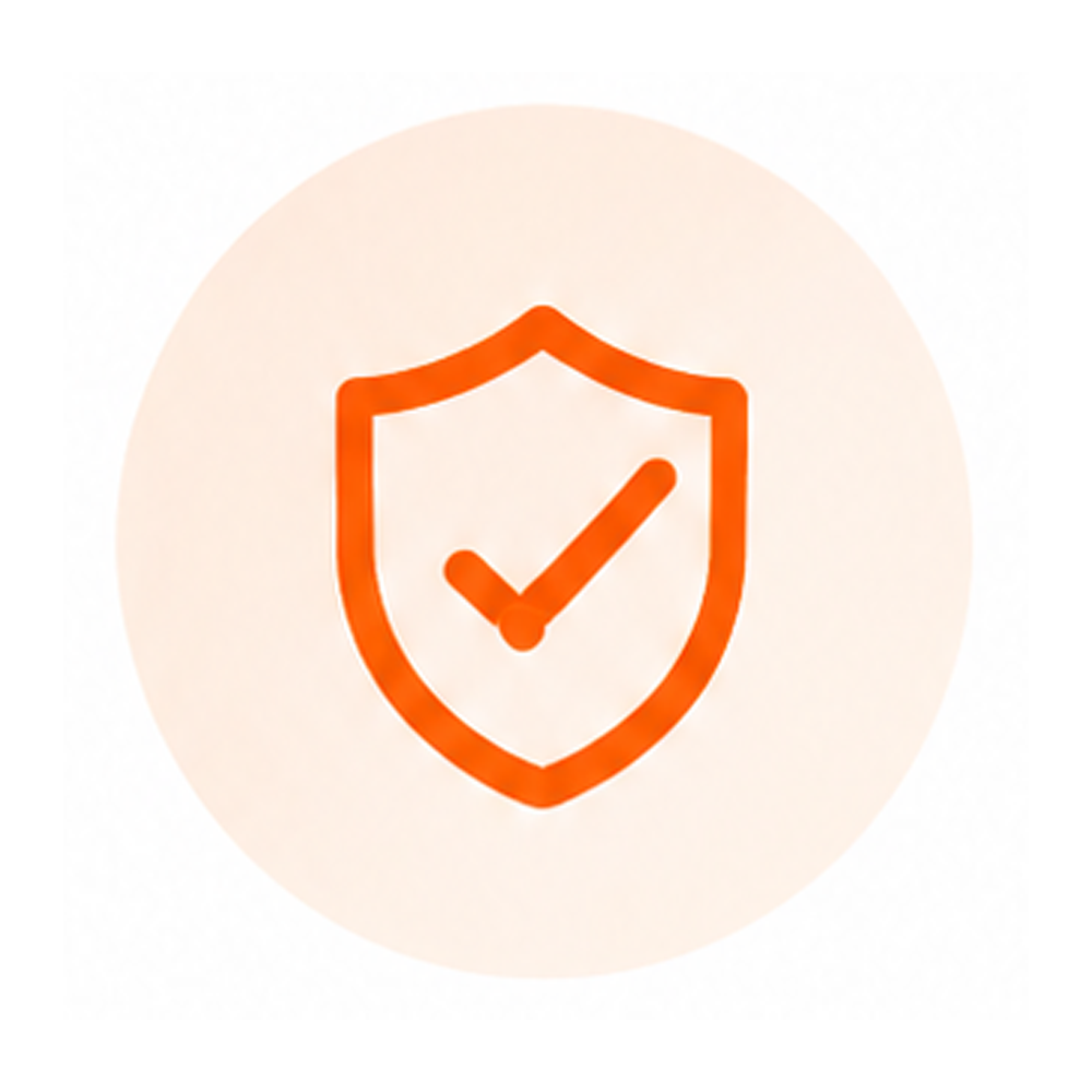 A shield icon with a checkmark in the center.