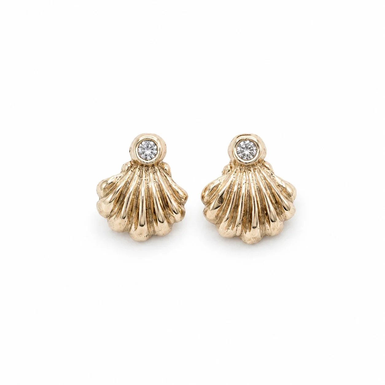 Scallop Seashell Studs, XL