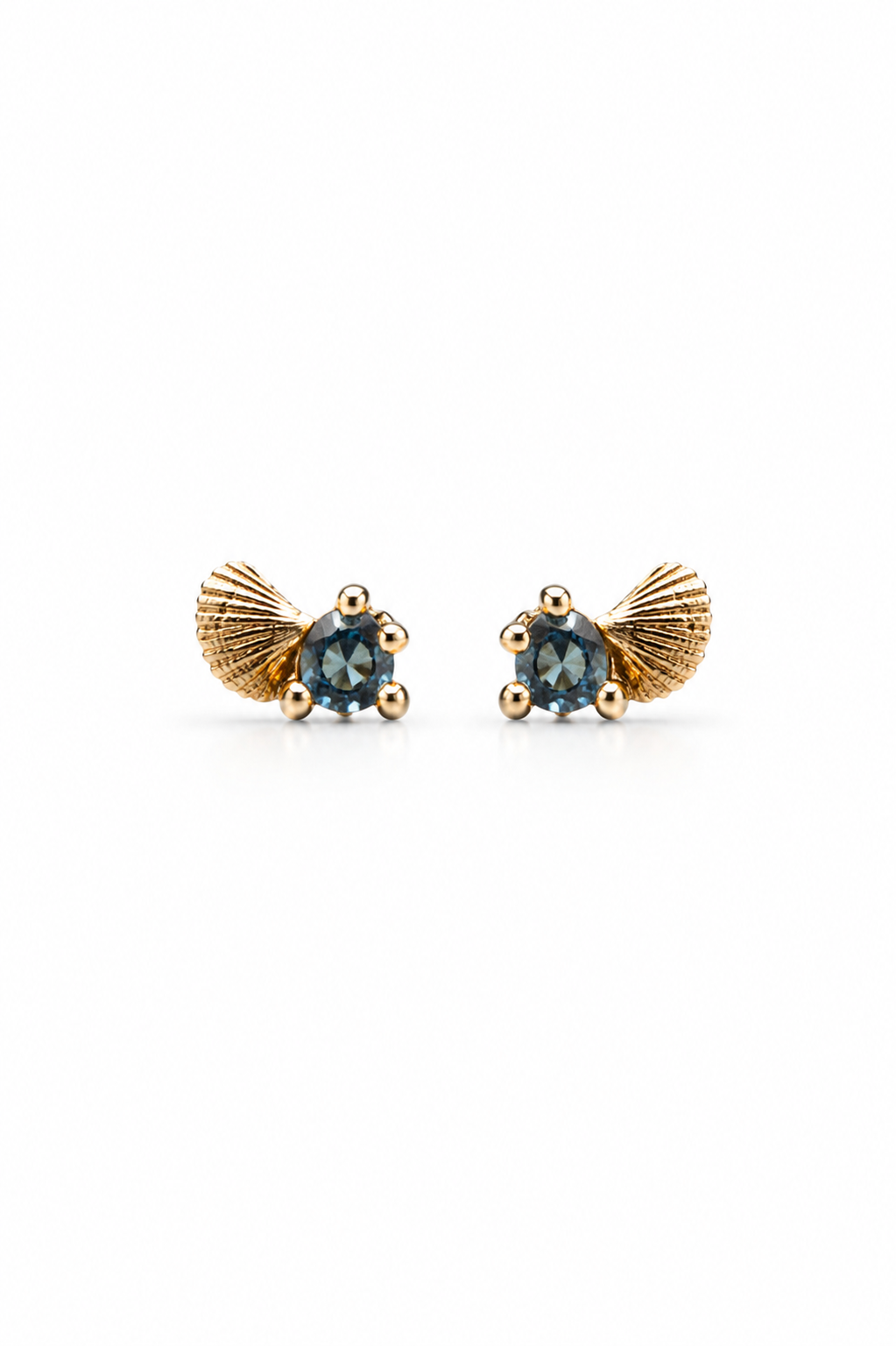 Sapphire Scallop Studs