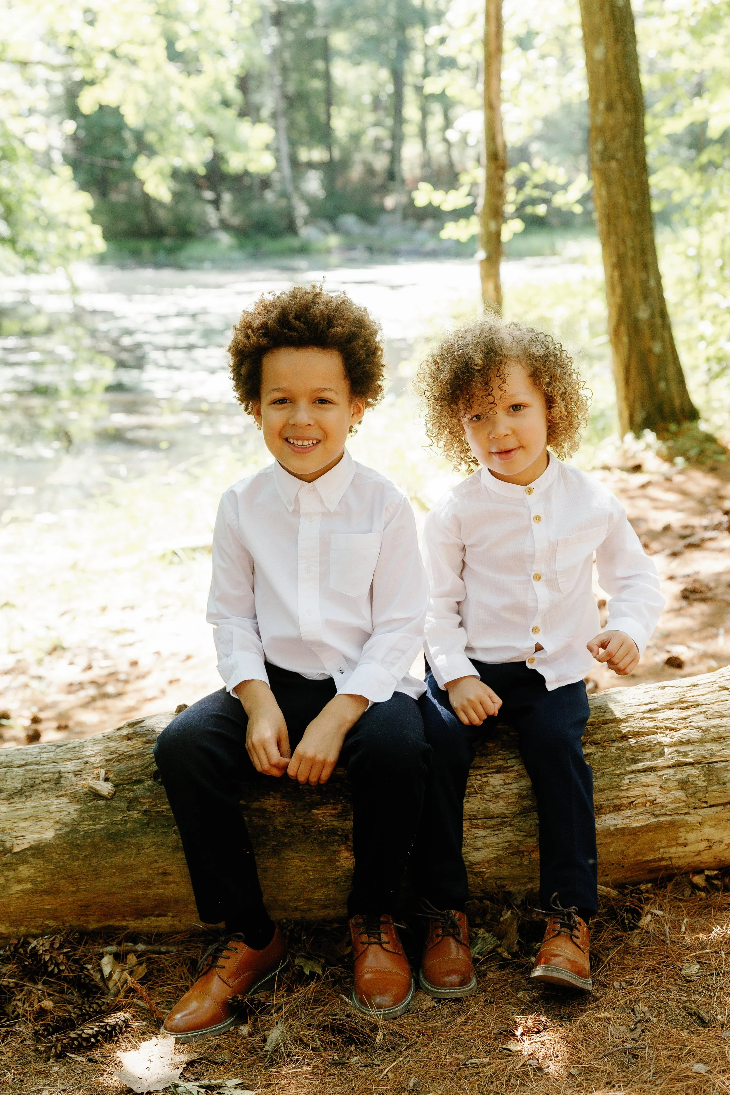 Henry's two young sons exploring a Manchester park.