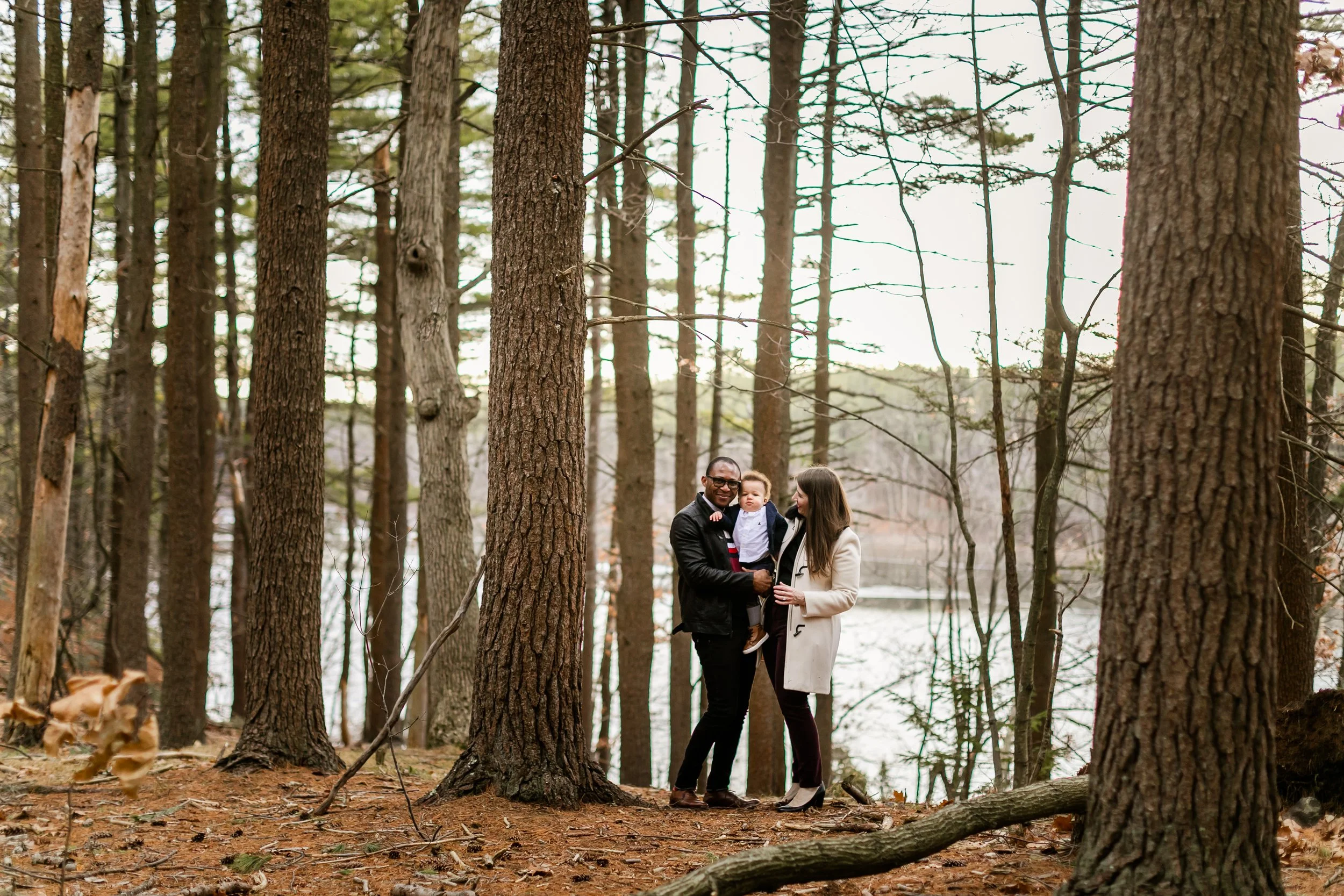 Henry Emele with his wife and son enjoying a fall day in New Hampshire.