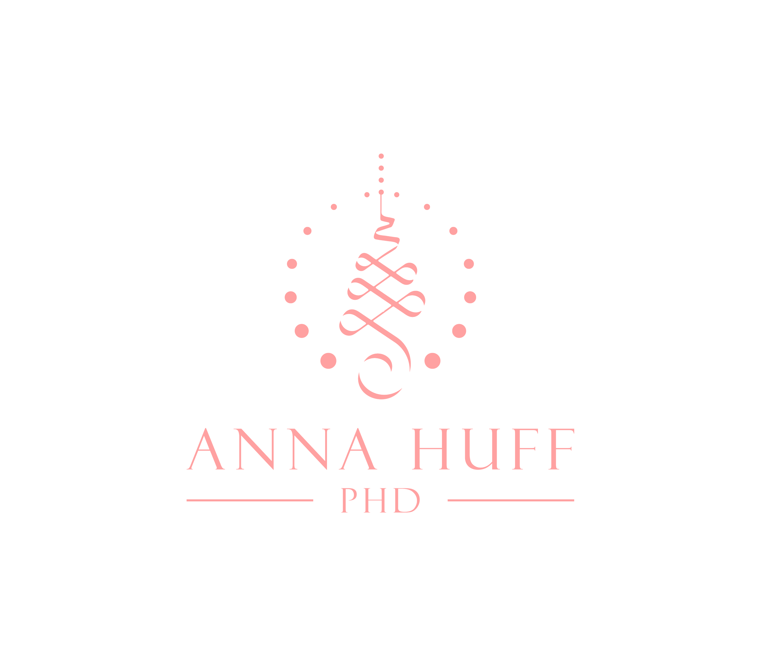 The logo of Anna Hue, a beauty and skincare brand, featuring a stylized pink floral design above the brand name in elegant pink font, with the text 'PHD' underneath.
