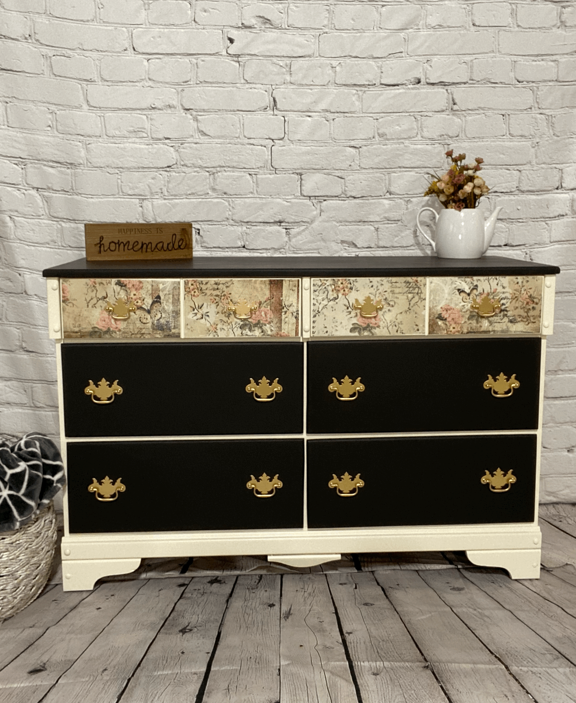 Vintage Floral Dresser