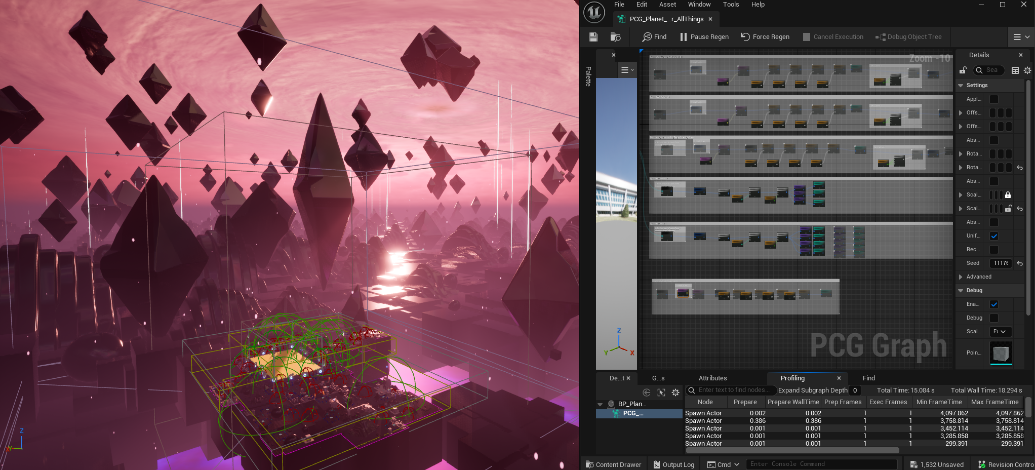 Unreal in game procedural asset tools