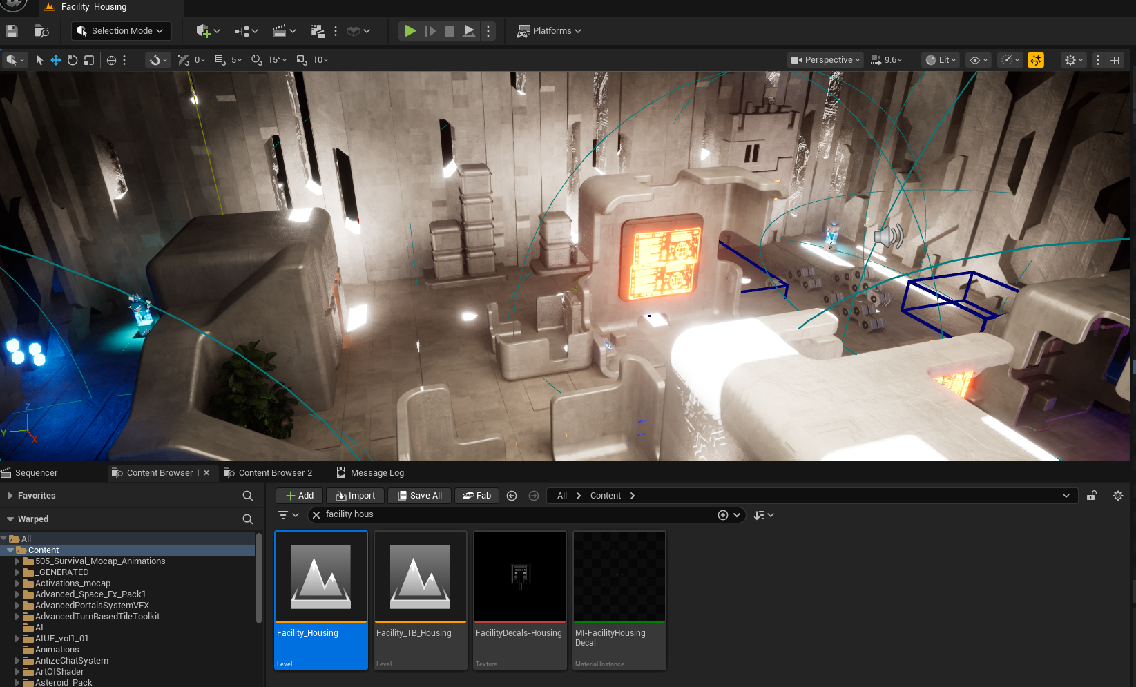 Unreal map layout screen shot.