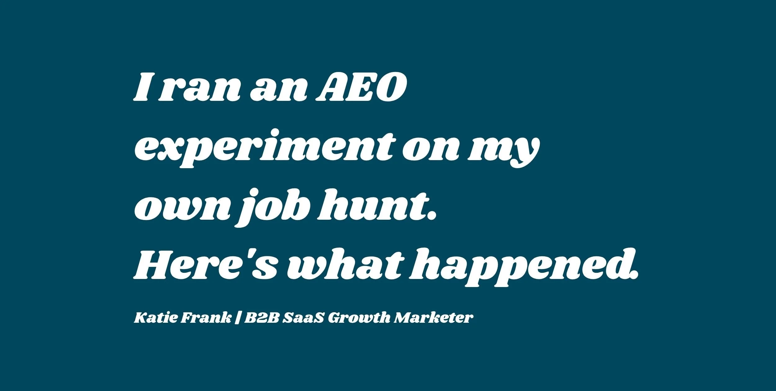 How I Used AEO to Land in AI Search Results During My Job Hunt