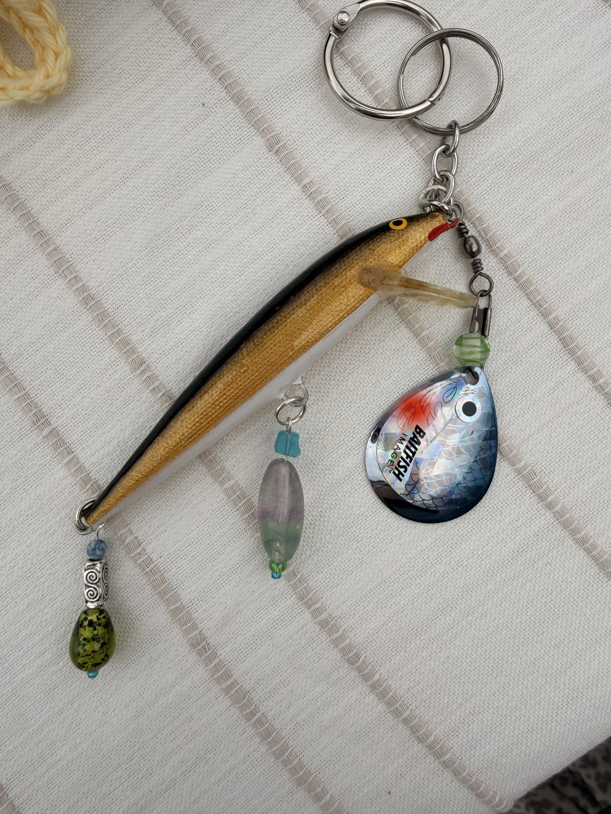 Beaded Fishing Lure Keychain