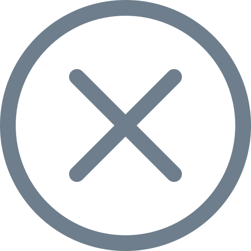 Close button with an 'X' symbol inside a circle