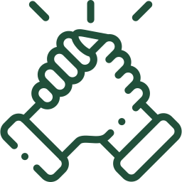 Two hands clasped in a handshake.
