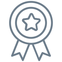 Icon of a medal ribbon with a star in the center