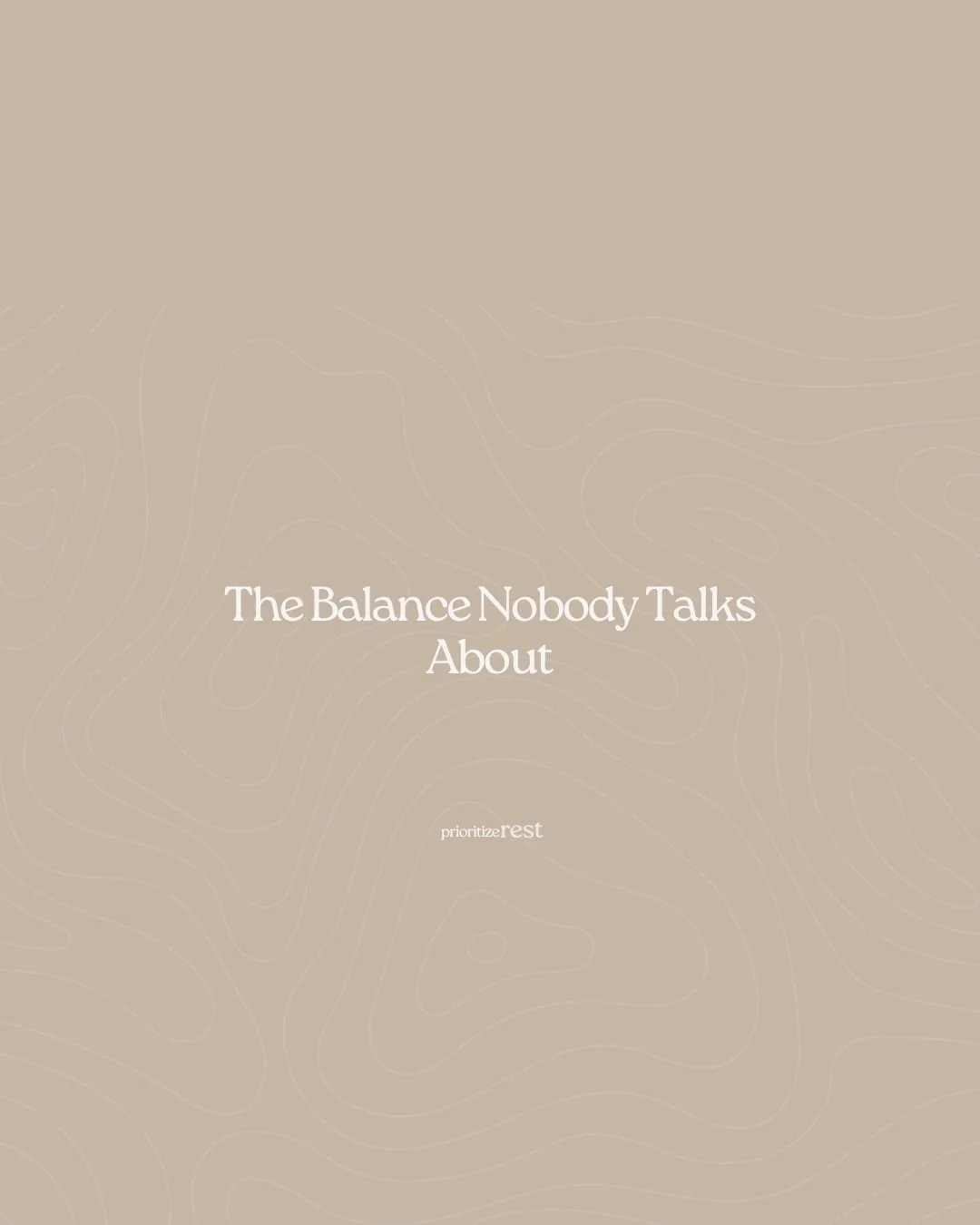 The Balance Nobody Talks About