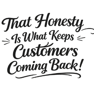 Handwritten typography saying that "that honesty is what keeps customers coming back" used on Thrifty Mobility servicing page