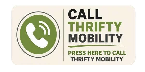 Call Thrifty Mobility button for mobility scooter and powerchair repairs across Norfolk