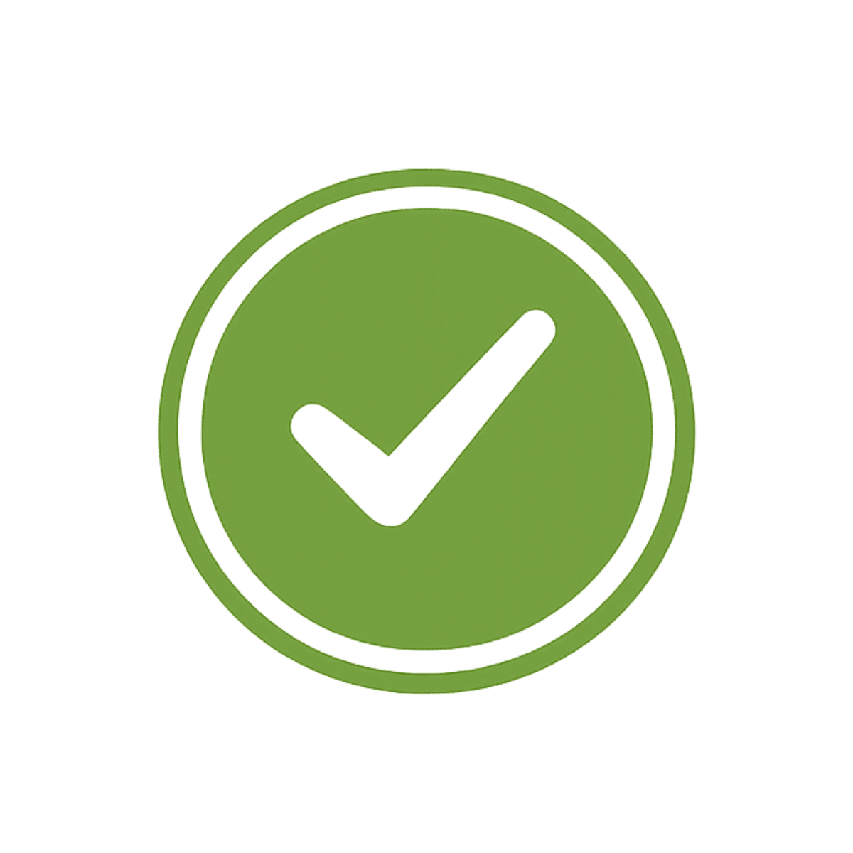White tick on a green circle depicting a trustworthy Thrifty Mobility Service