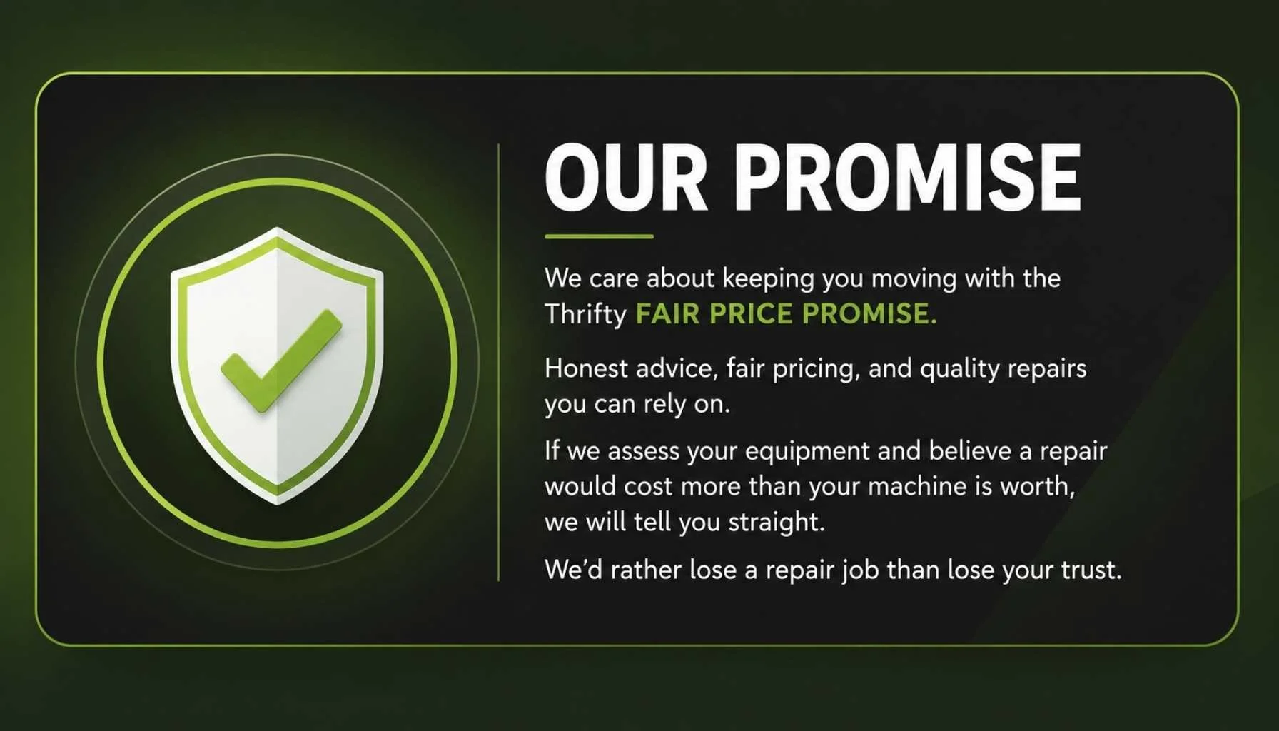 Thrifty Mobility Fair Price Promise Banner