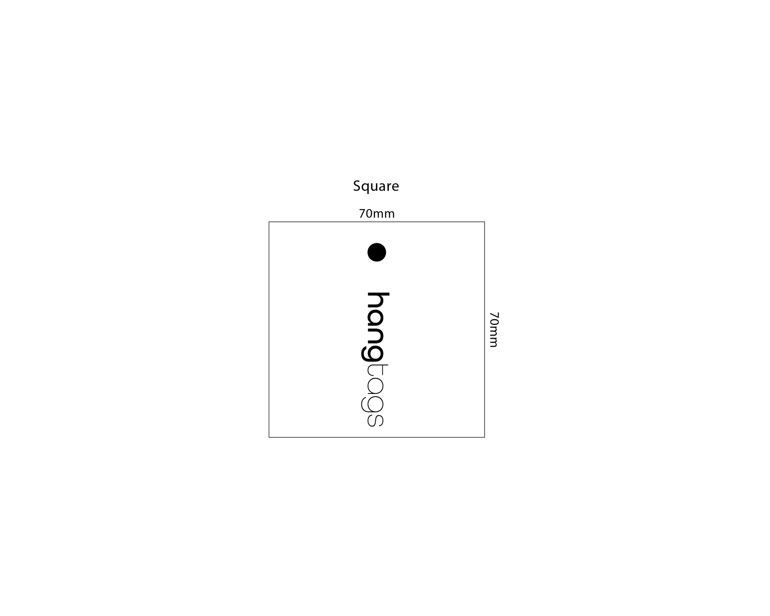 Square hangtag (70mm x 70mm)