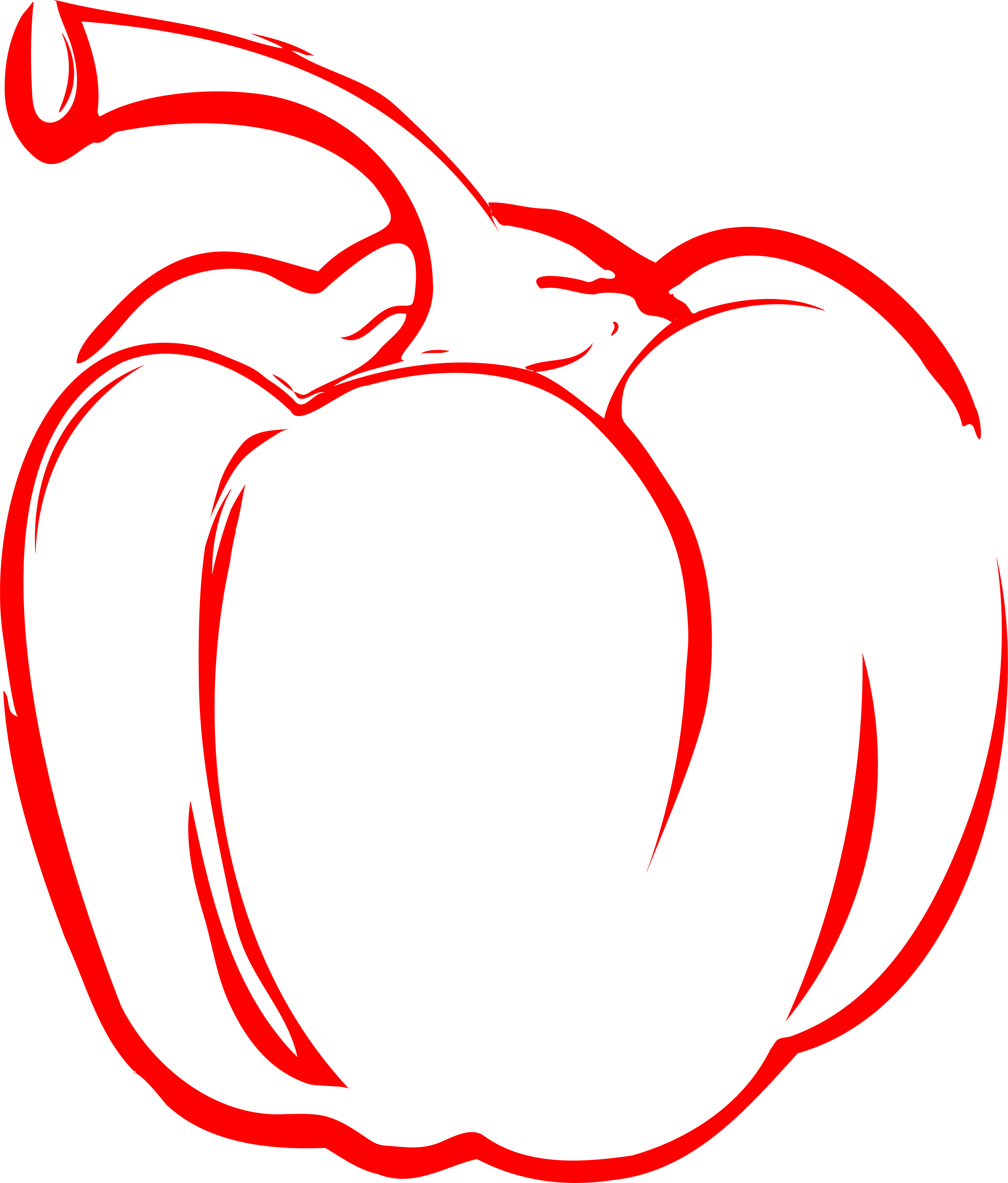 Red outline of a habanero pepper.