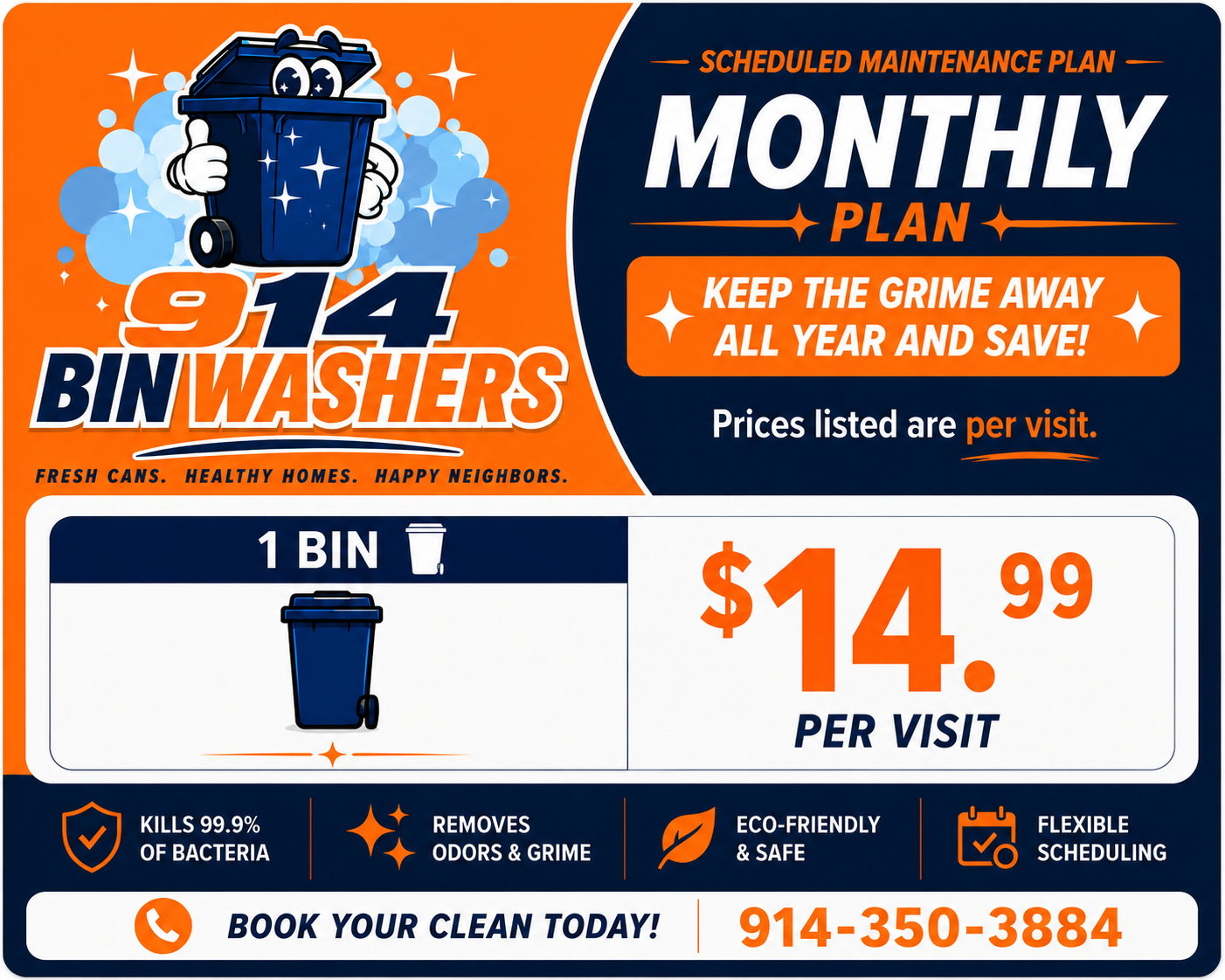 MONTHLY SCHEDULED MAINTENANCE PLAN | 1 BIN