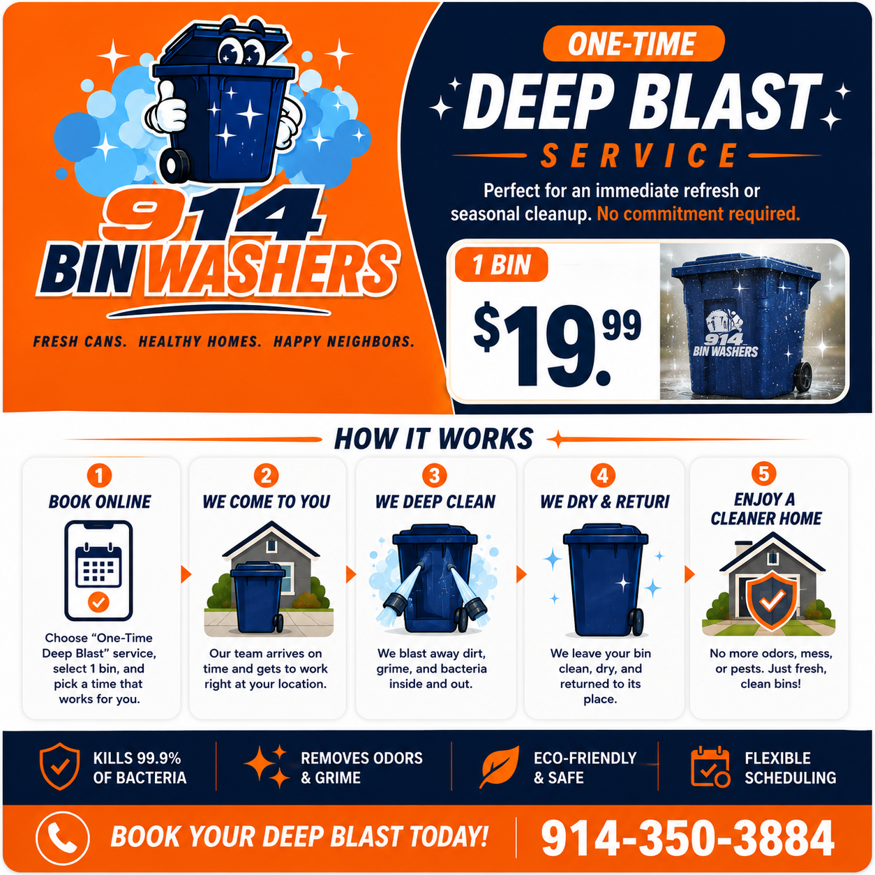 One-Time "Deep Blast" Service 1 Bin
