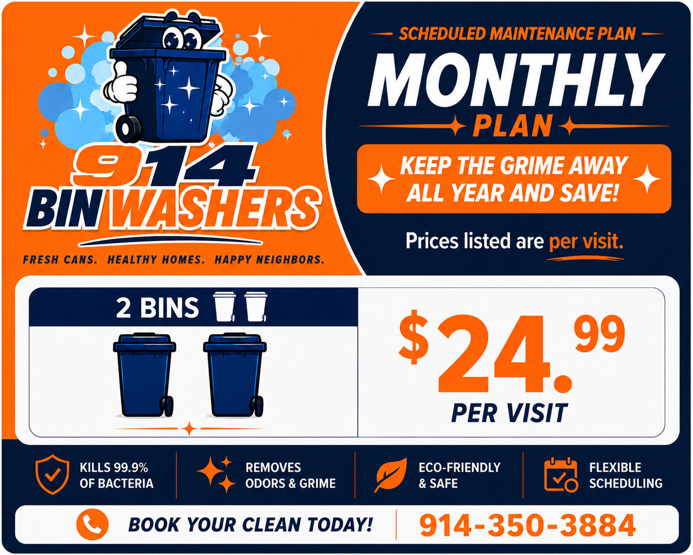 MONTHLY SCHEDULED MAINTENANCE PLAN | 2 BINS