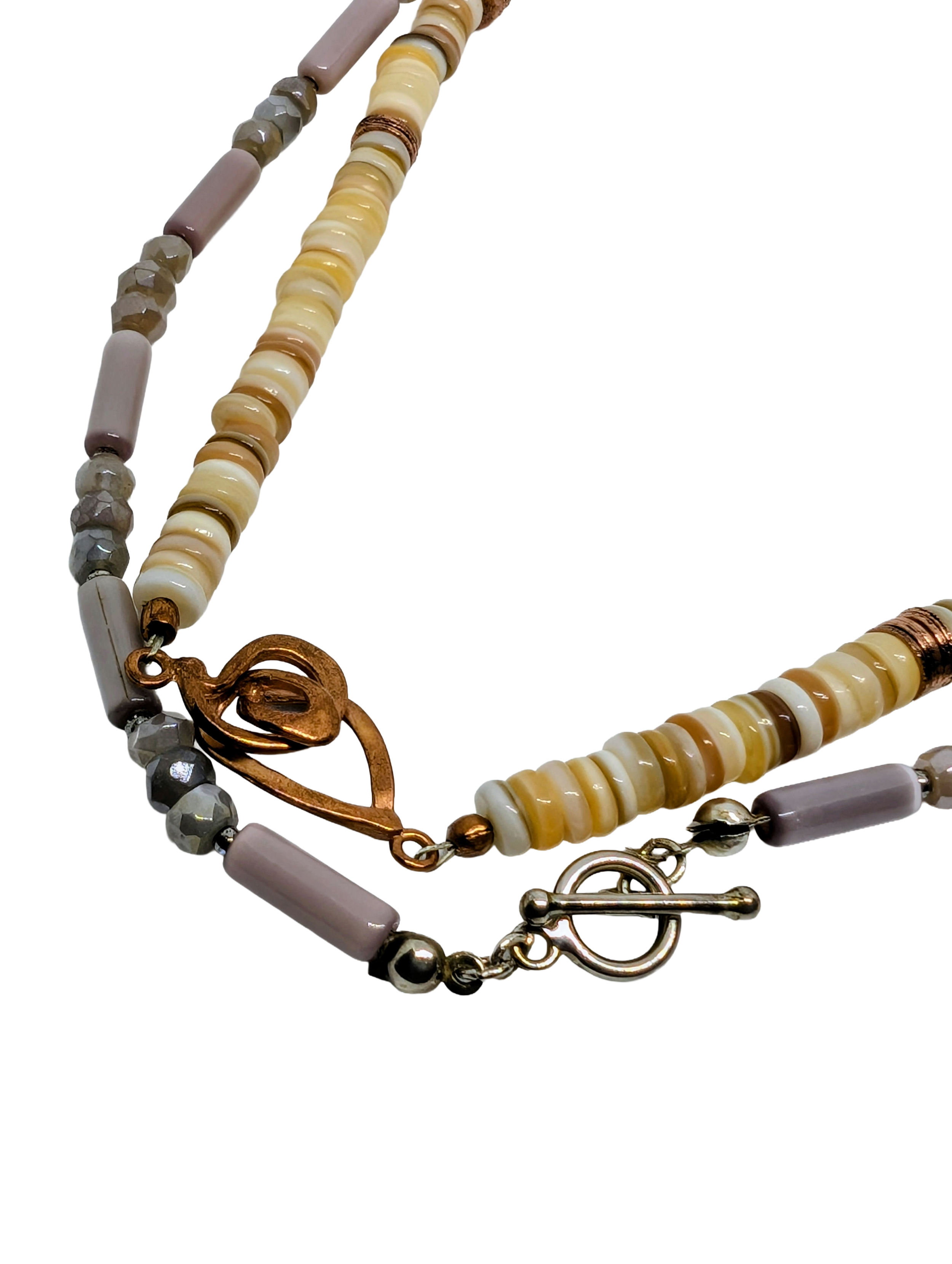Shell Heishi & Mocha Moonstone