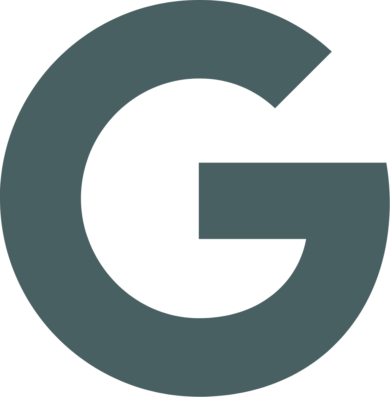 Logo de Google, représentant une lettre G stylisée en couleurs gris foncé, vert, rouge, jaune et bleu.