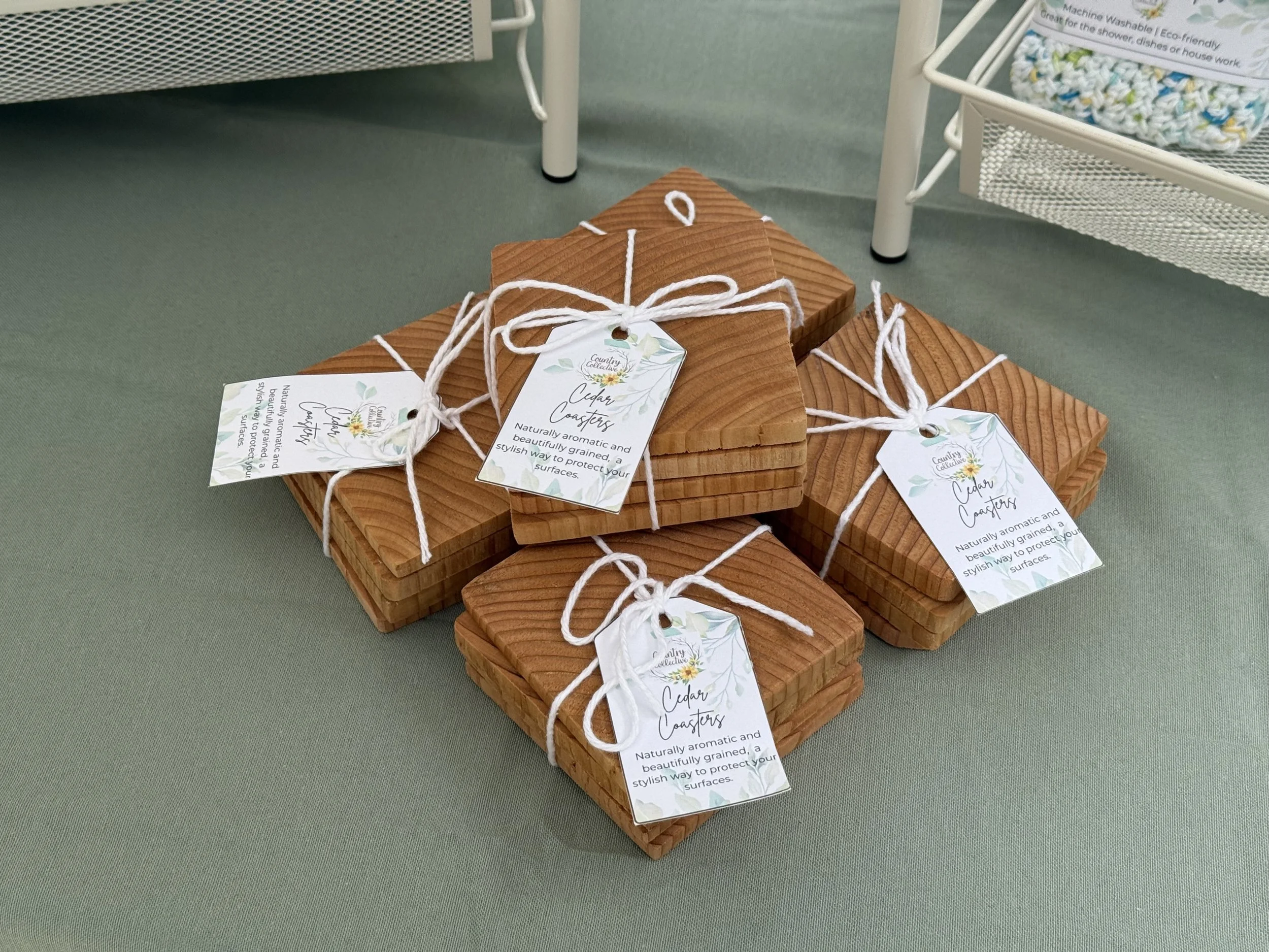 Cedar Coaster Set