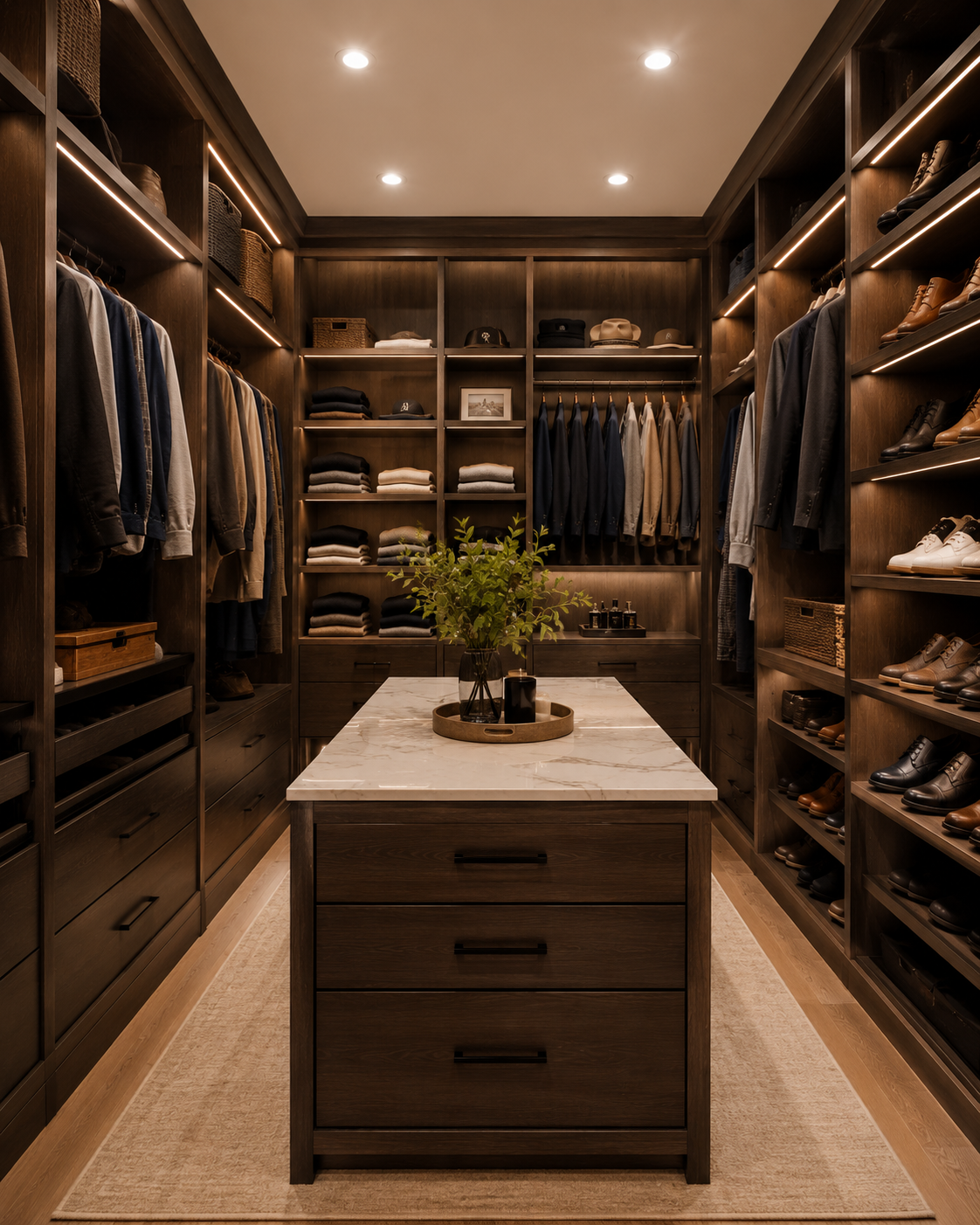 Custom walk-in closet remodeling project in Palatine, Illinois