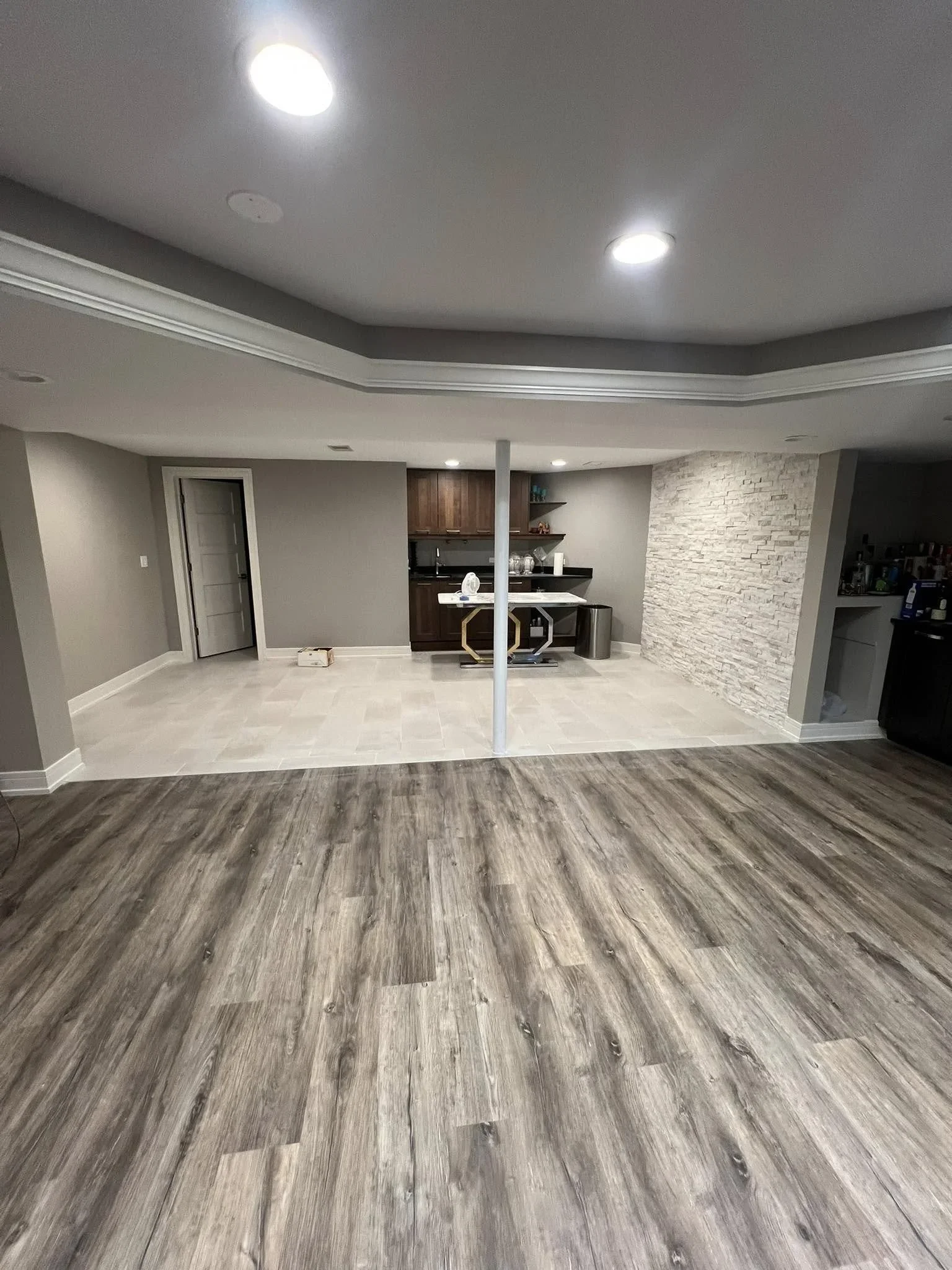 Whole-home flooring upgrade with consistent finishes across renovated living spaces in Chicagoland.