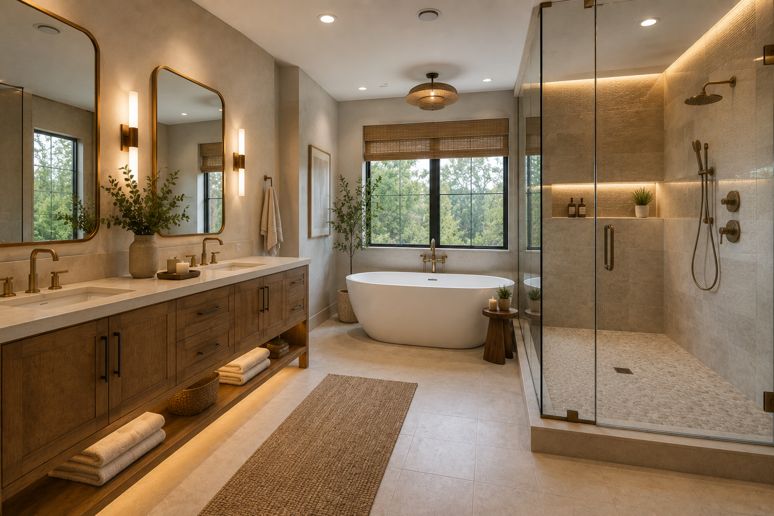 Luxury bathroom remodeling project in Palatine, Illinois by Singh Makeovers