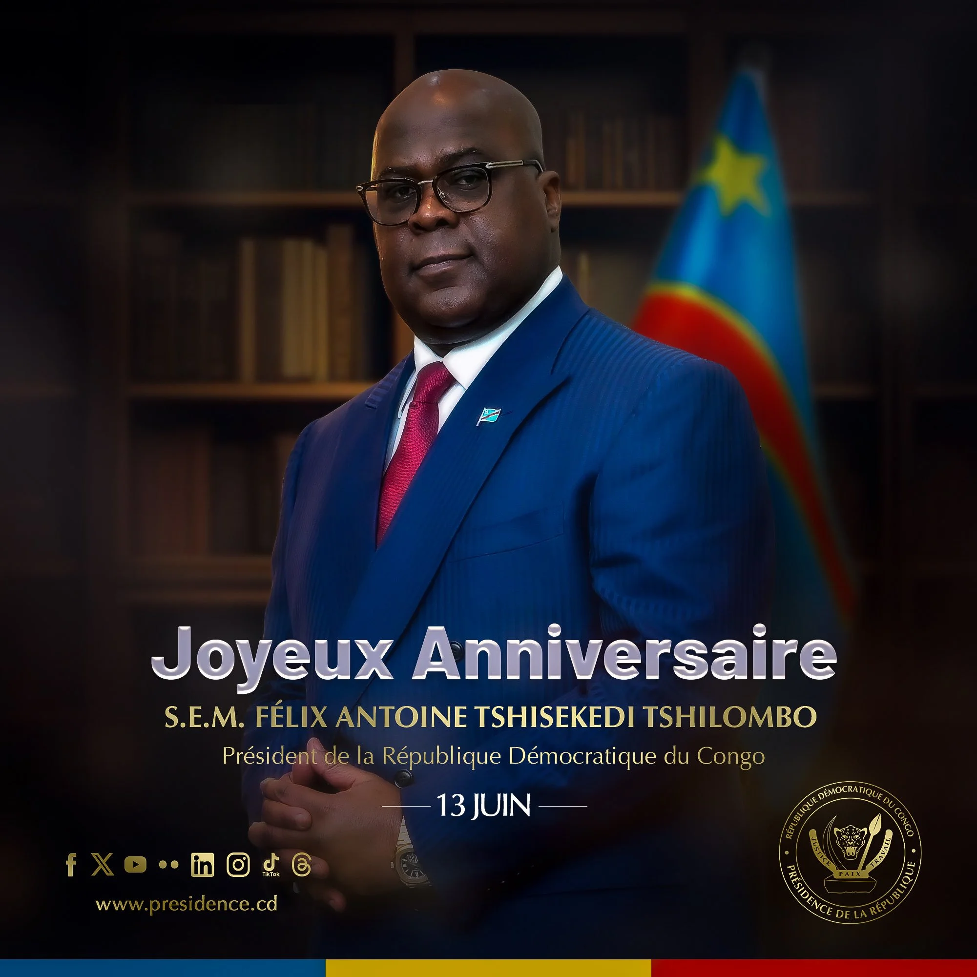 Joyeux anniversaire à Son Excellence Félix-Antoine Tshisekedi Tshilombo