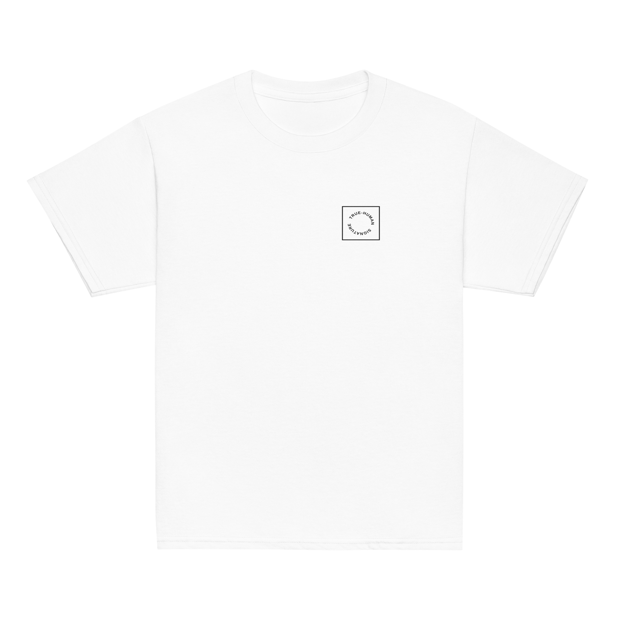 True-Human Signature Youth Tee White Edition Front.png