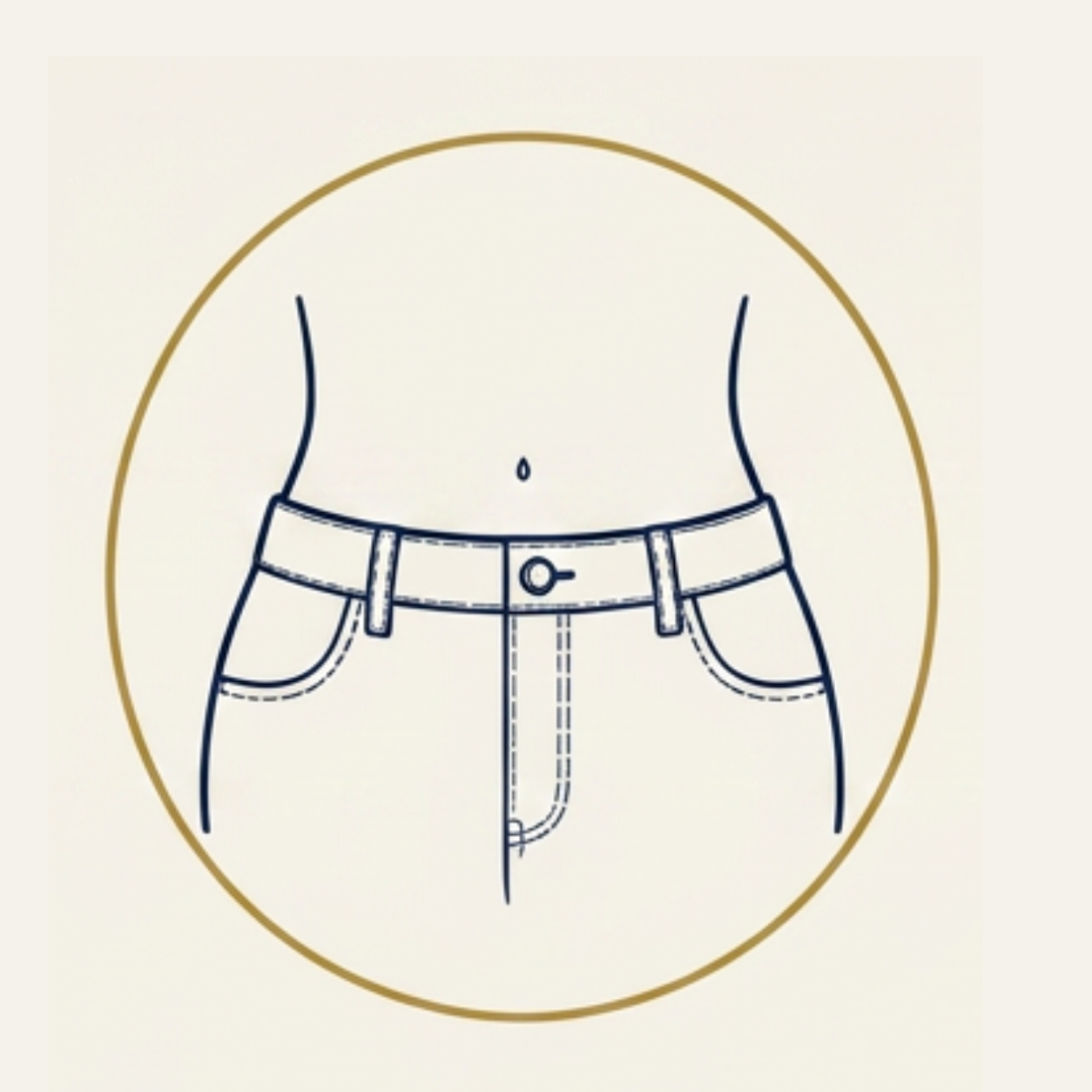 Icon representing a jean waistband.