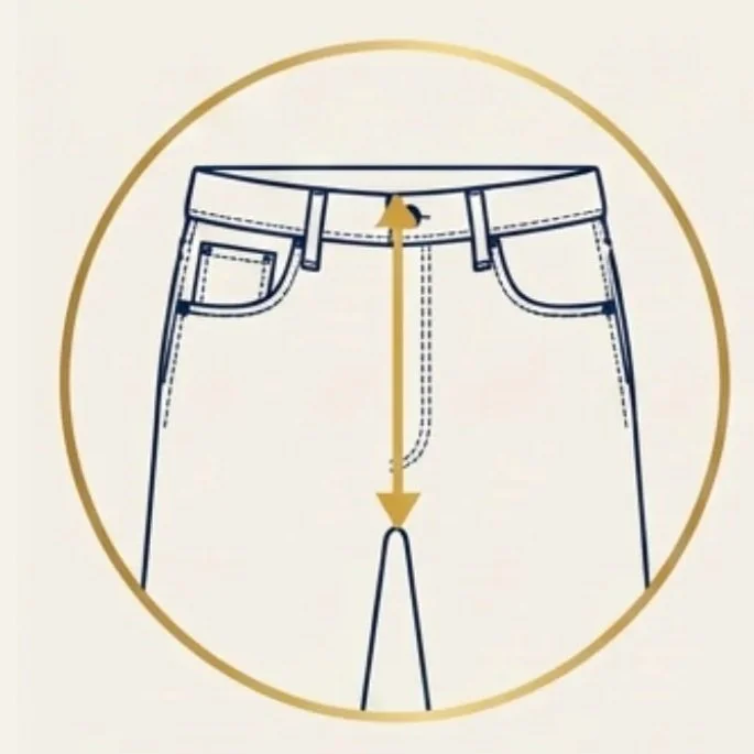Icon representing jean rise.