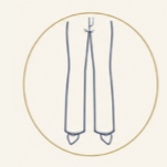 Icon representing different jean leg shapes.