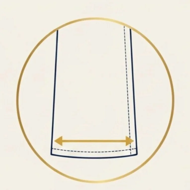 Icon representing the hem of a pair of jeans.