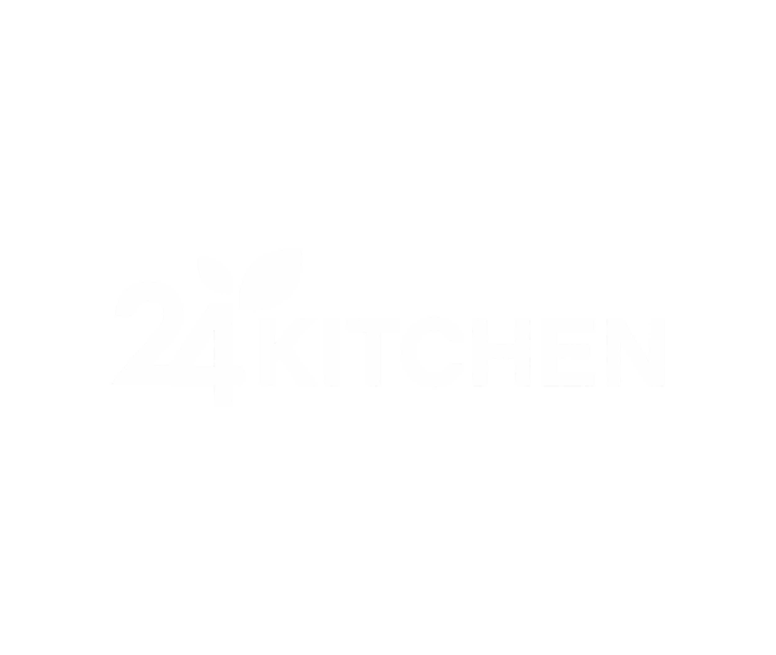 Logo with the text '24KITCHEN' accompanied by a leaf icon.