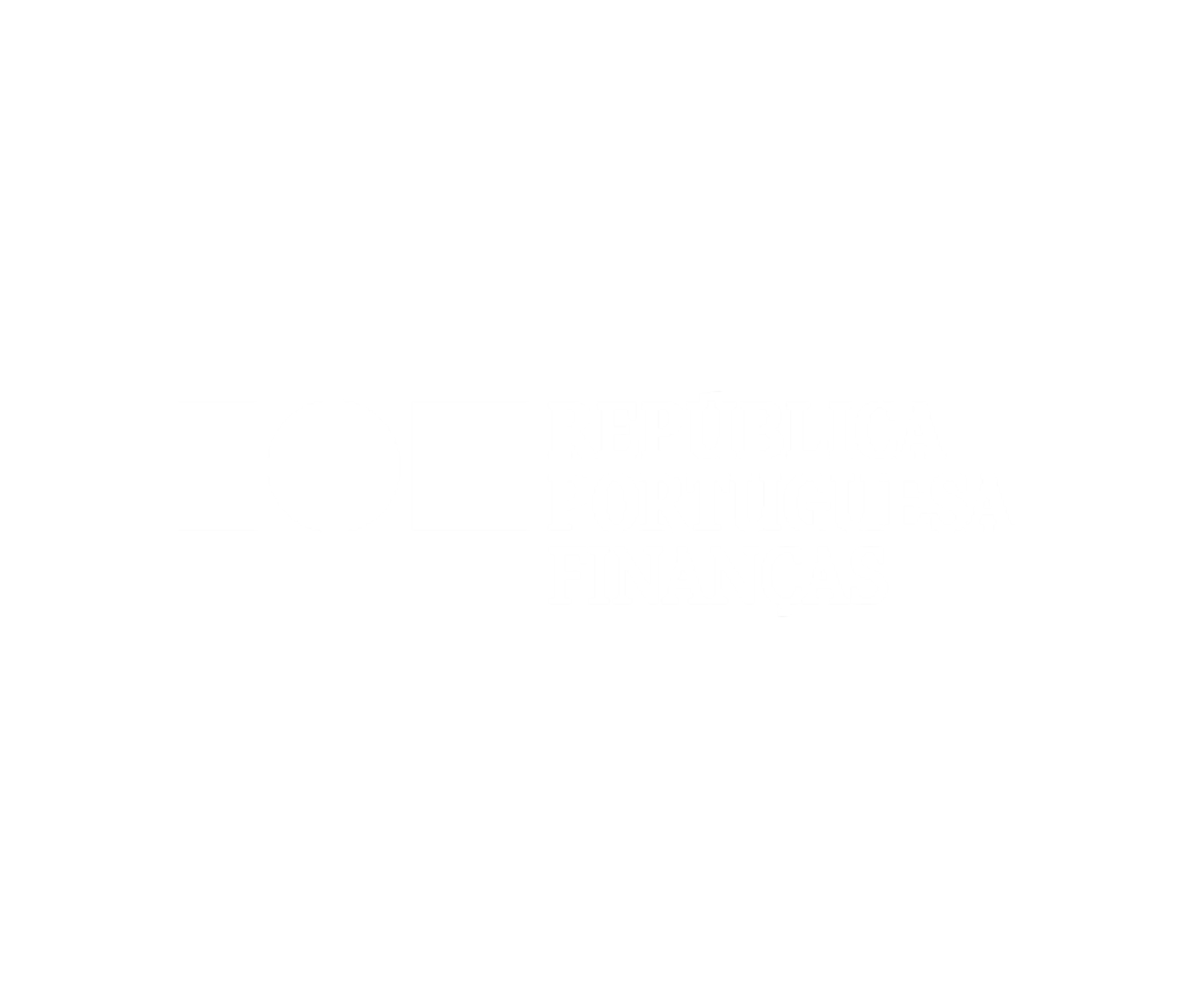 Black and white graphical logo with stylized text reading 'Republiqa Porutgas! Financas'.