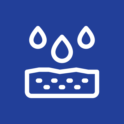 Water drops falling onto a textured surface, illustrating absorption or waterproof features.