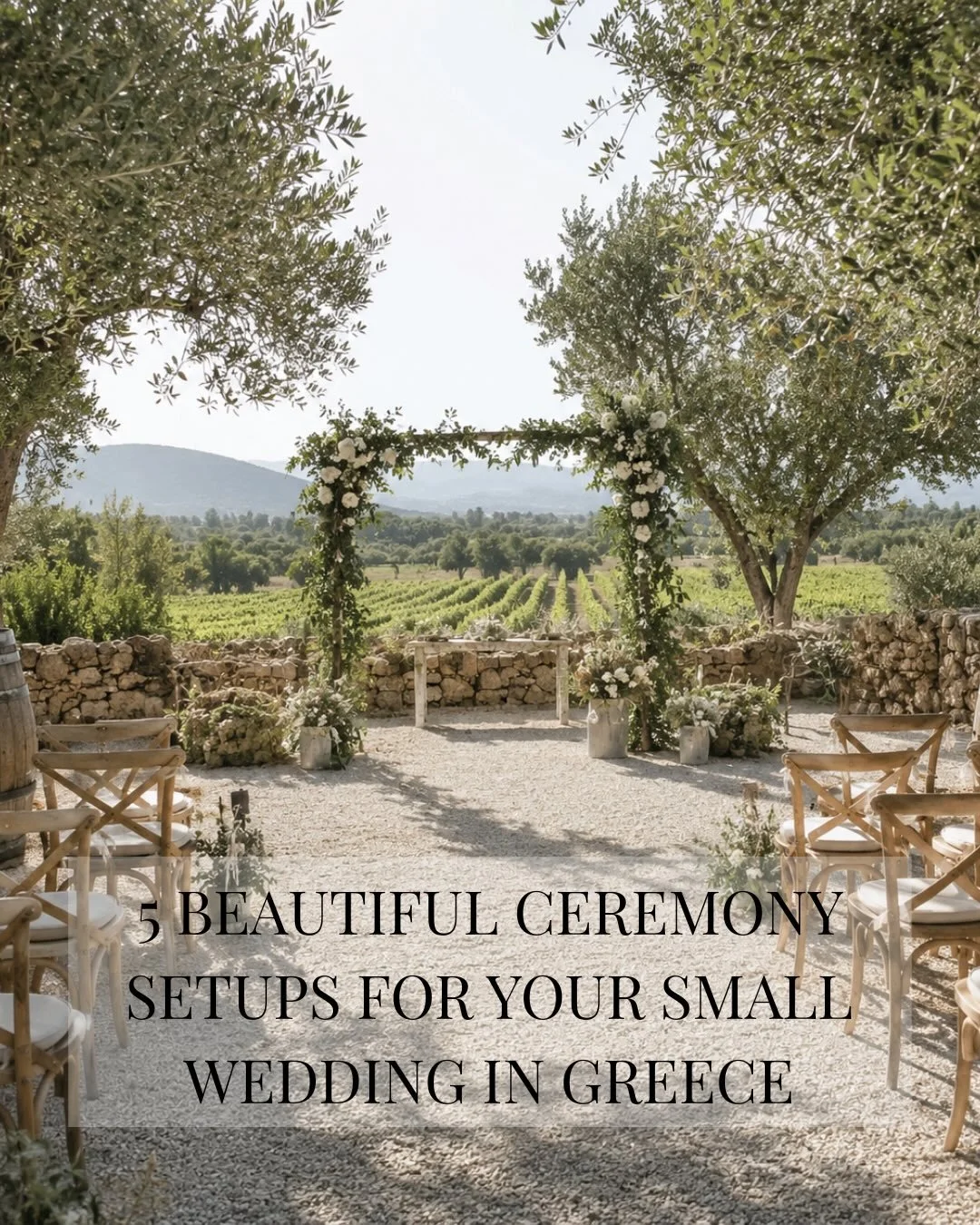 Dreaming of a wedding in Greece but not sure where to start?

From beachfront ceremonies to private villas and breathtaking sunset views, these are 5 beautiful ceremony setups that could inspire your perfect day.

Every couple is different, and the b