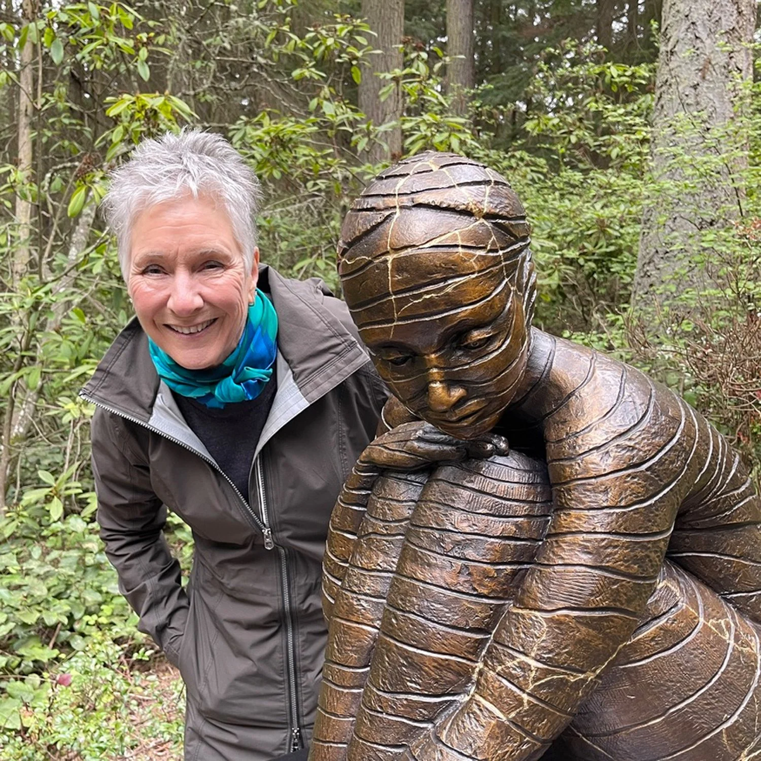 Contemplative figurative sculpture expresses the coexistence of fragility and endurance in healing