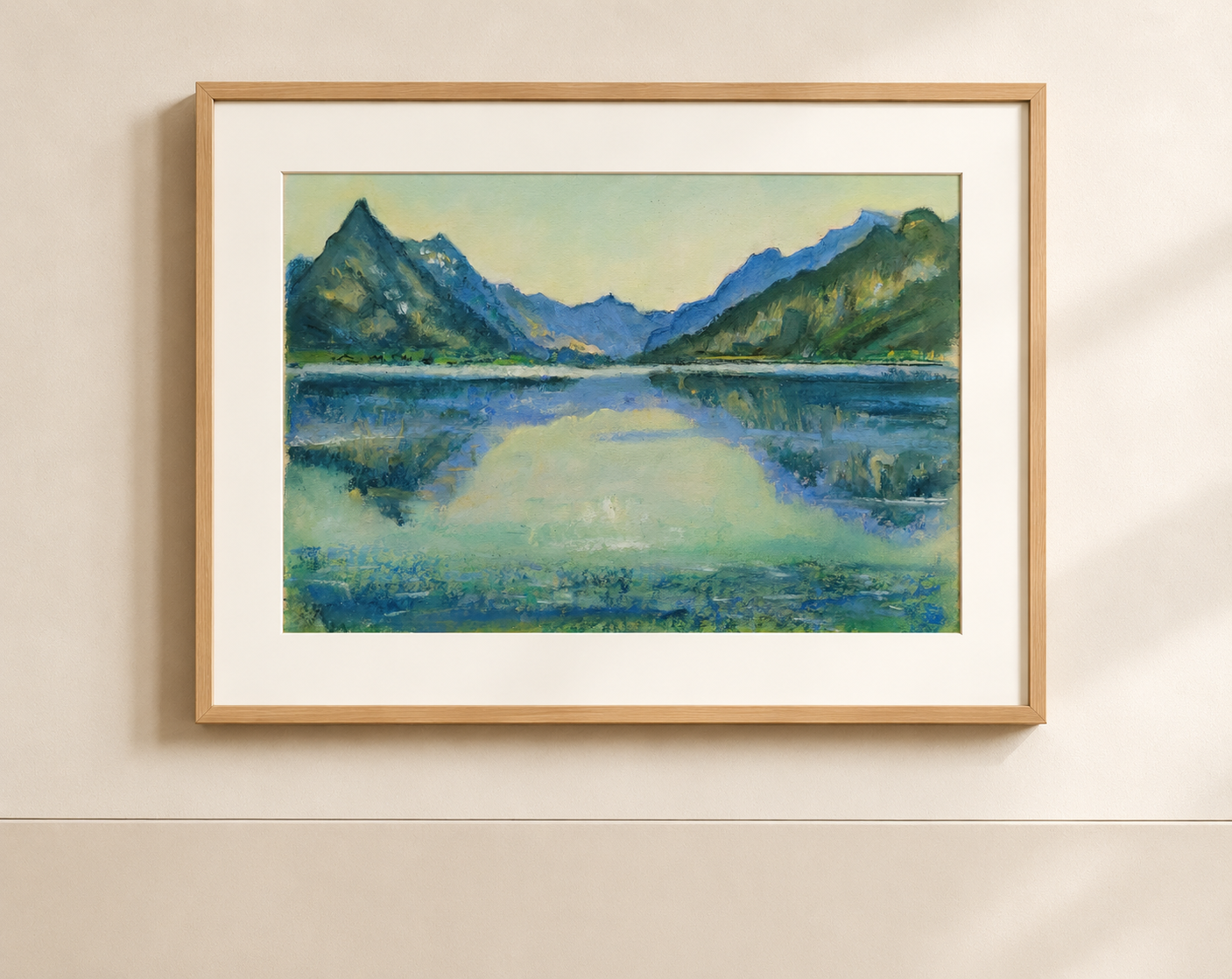 Alpine Mirror. Inspired from Holder. soft pastel, 40x50 cm