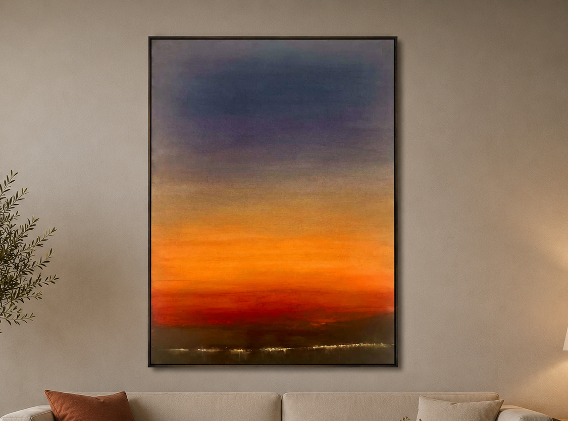 Sunset in Tuscany , watercolour, 50×70 cm,  framed, 2024