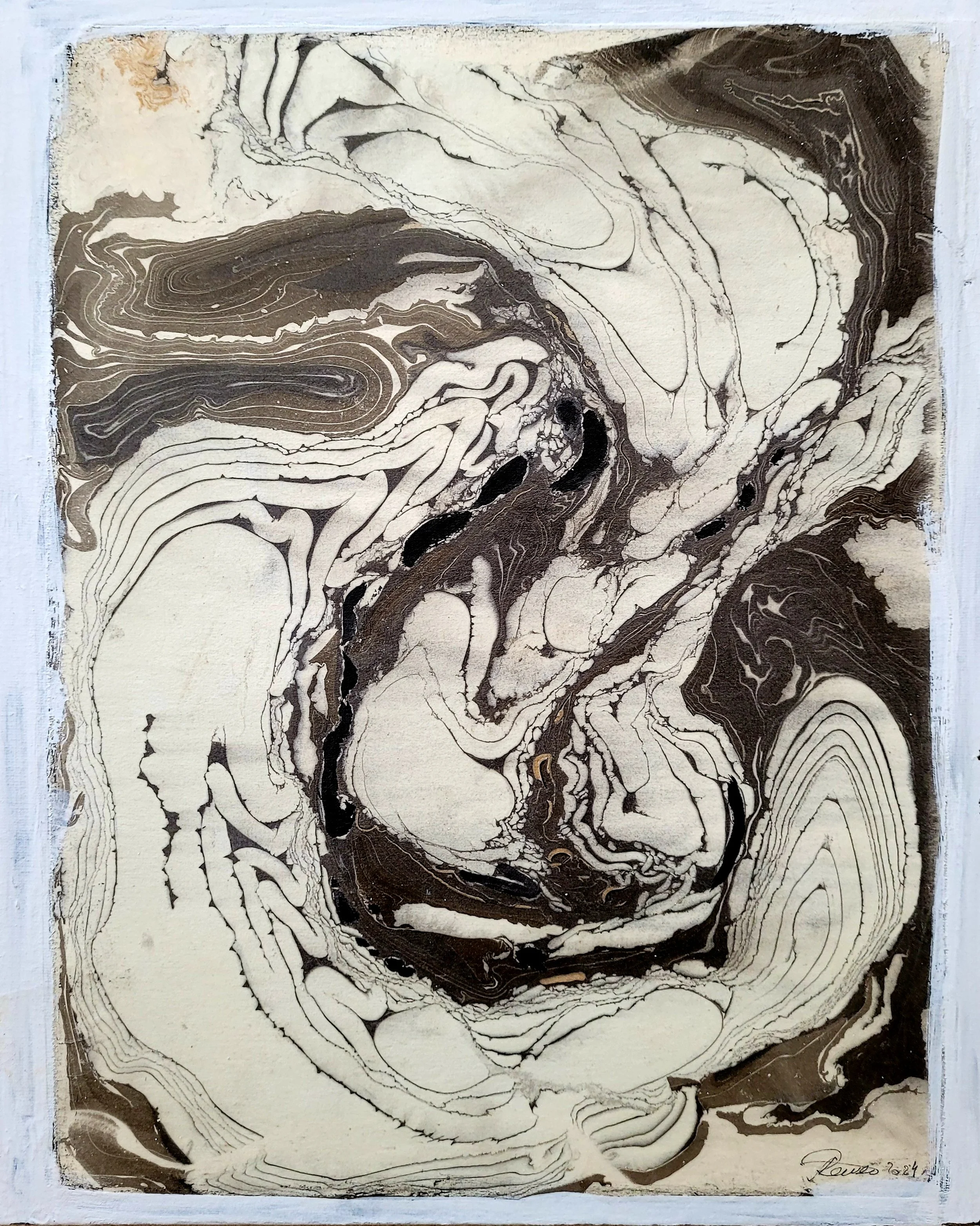 Unique original artwork, handmade and signed by the artist.Ink on paper mounted on canvas board. 33x41 cm