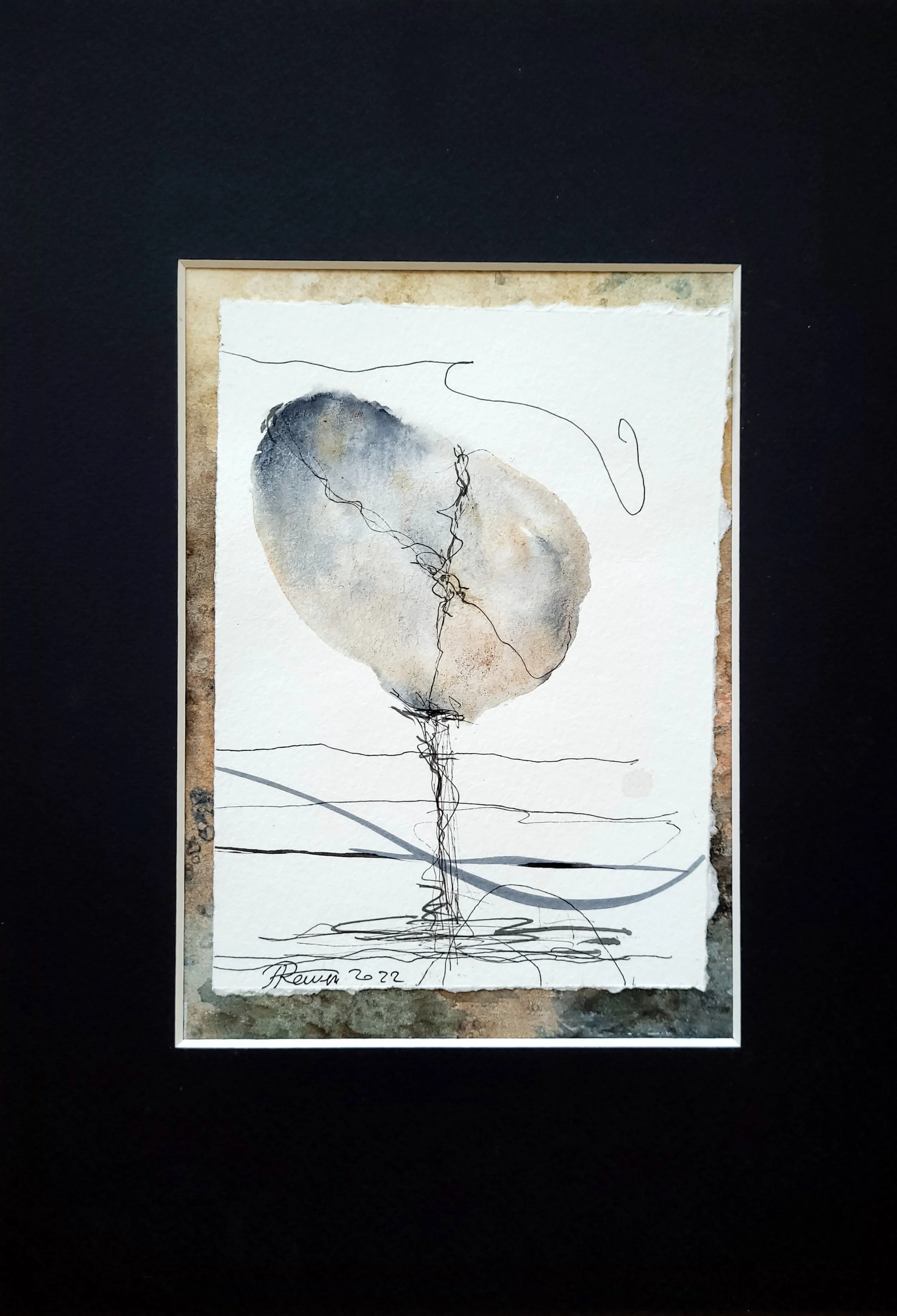 Unique original artwork, handmade and signed by the artist. Ink and watercolour  on paper. 21x30 cm